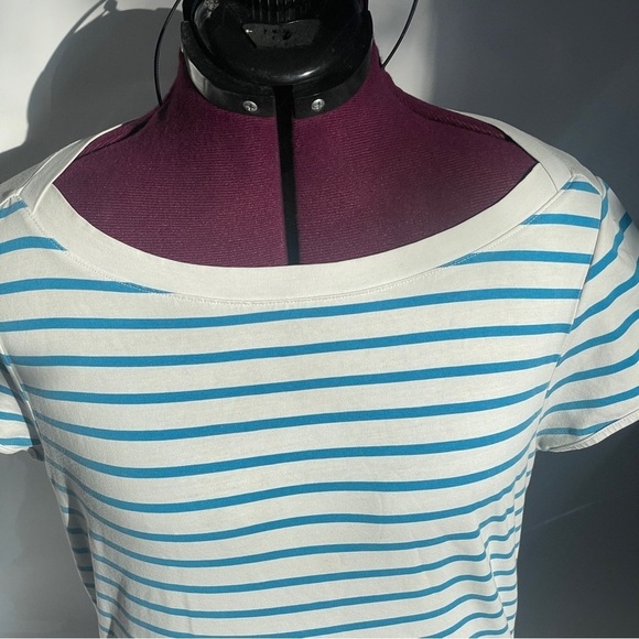 Jacob by mark Jacob casual stretchy any blue/white front striped shirt - Picture 6 of 10